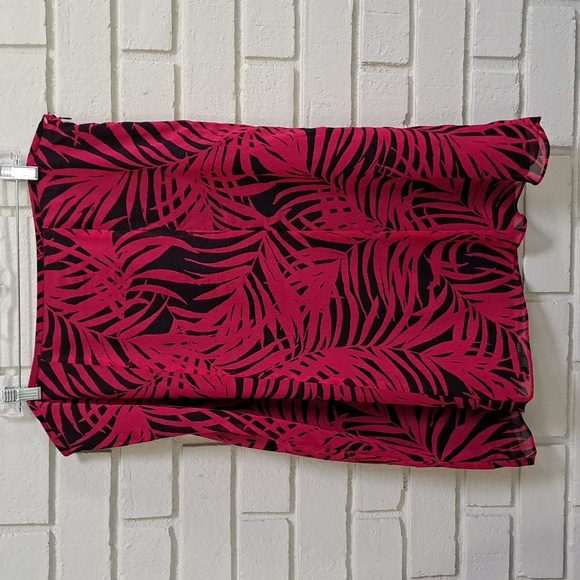 Le Suit Fusia/Black Tropical Lined Midi Skirt. Size 16 NWOT - Picture 5 of 8